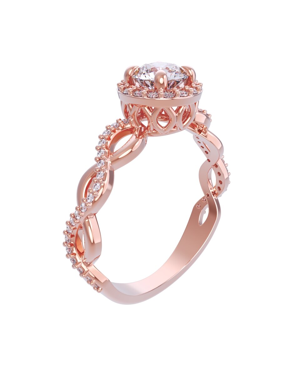 Anillo de compromiso de oro 14 k Eternidad 2026 3