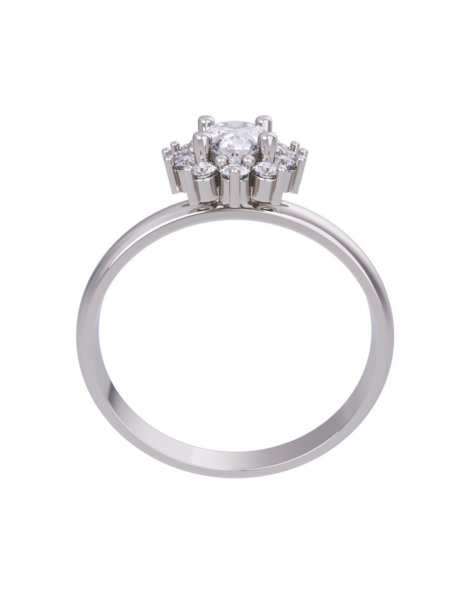 Anillo de compromiso de oro 14 k Eternidad 2