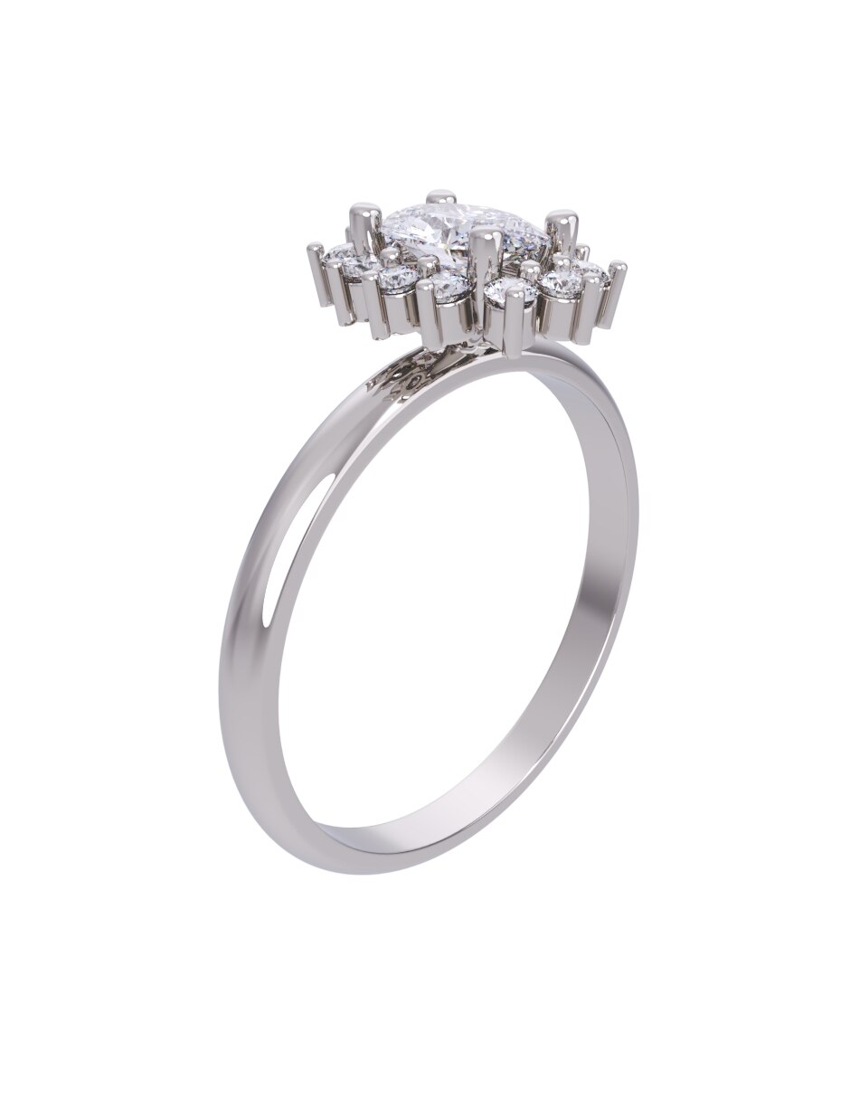 Anillo de compromiso de oro 14 k Eternidad 3