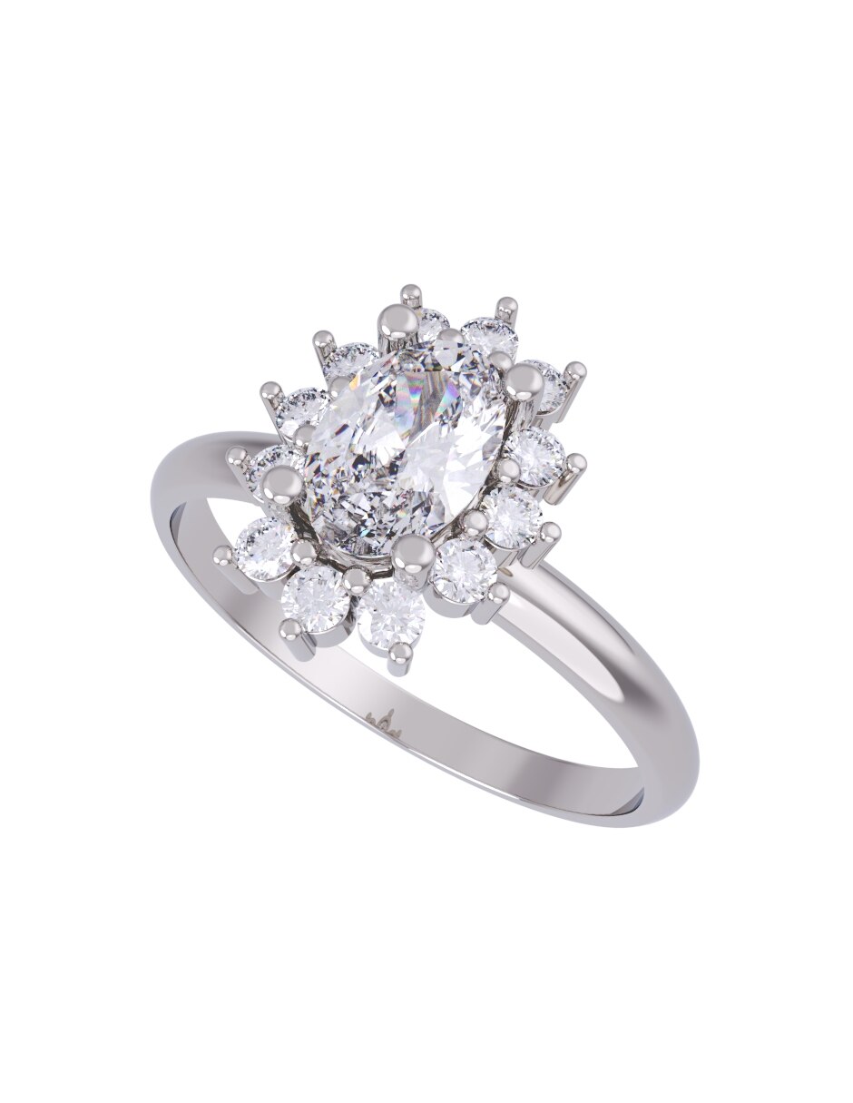 Anillo de compromiso de oro 14 k Eternidad 4