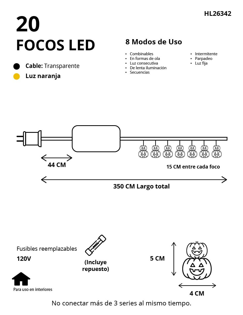 Serie led led familiar decoración hl-26342 con 20 focos 5