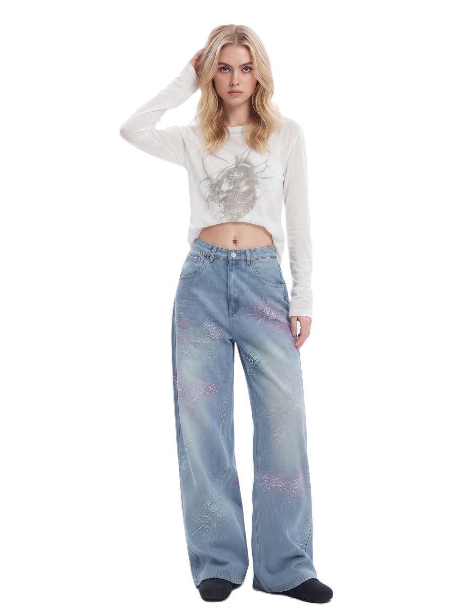 Jeans relaxed wide leg para mujer