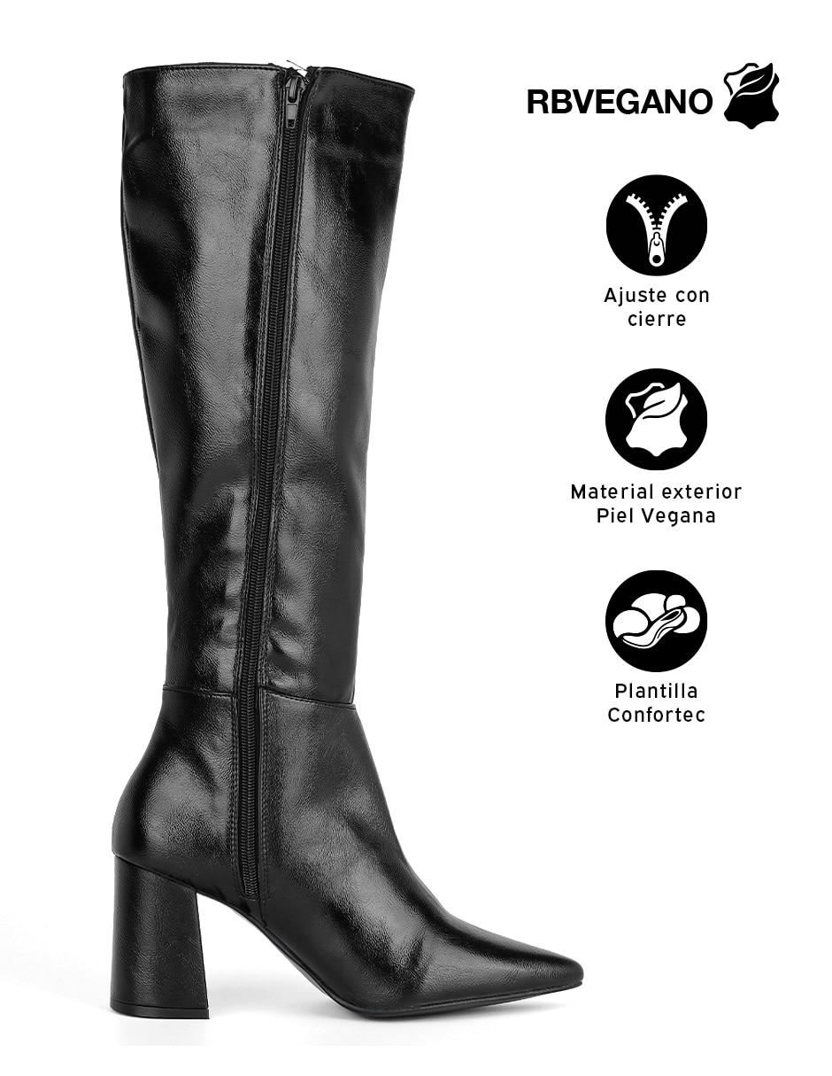 Bota abajo de la rodilla rbvegano de piel para mujer 4