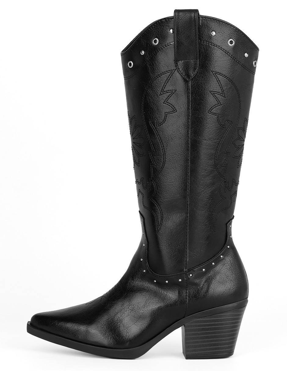 Bota cowboy abajo de la rodilla rbvegano de piel para mujer Bota cowboy abajo de la rodilla rbvegano de piel para mujer