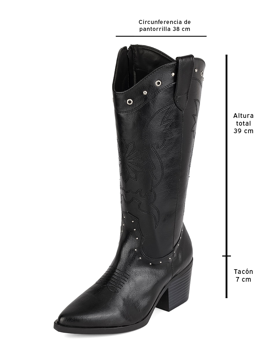 Bota cowboy abajo de la rodilla rbvegano de piel para mujer 2