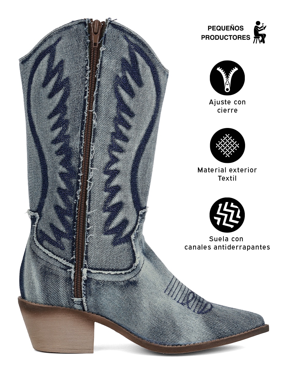 Bota cowboy abajo de la rodilla para mujer 4