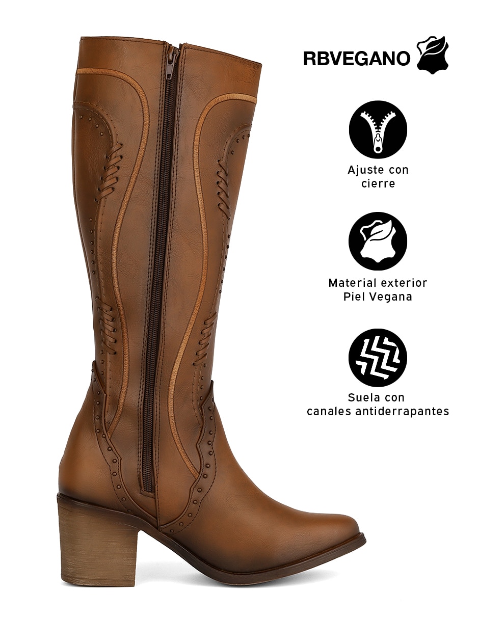Bota abajo de la rodilla rbcollection rbvegano de piel para mujer 4