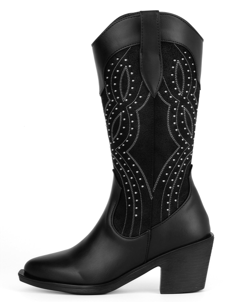 Bota cowboy abajo de la rodilla rbvegano de piel para mujer Bota cowboy abajo de la rodilla rbvegano de piel para mujer