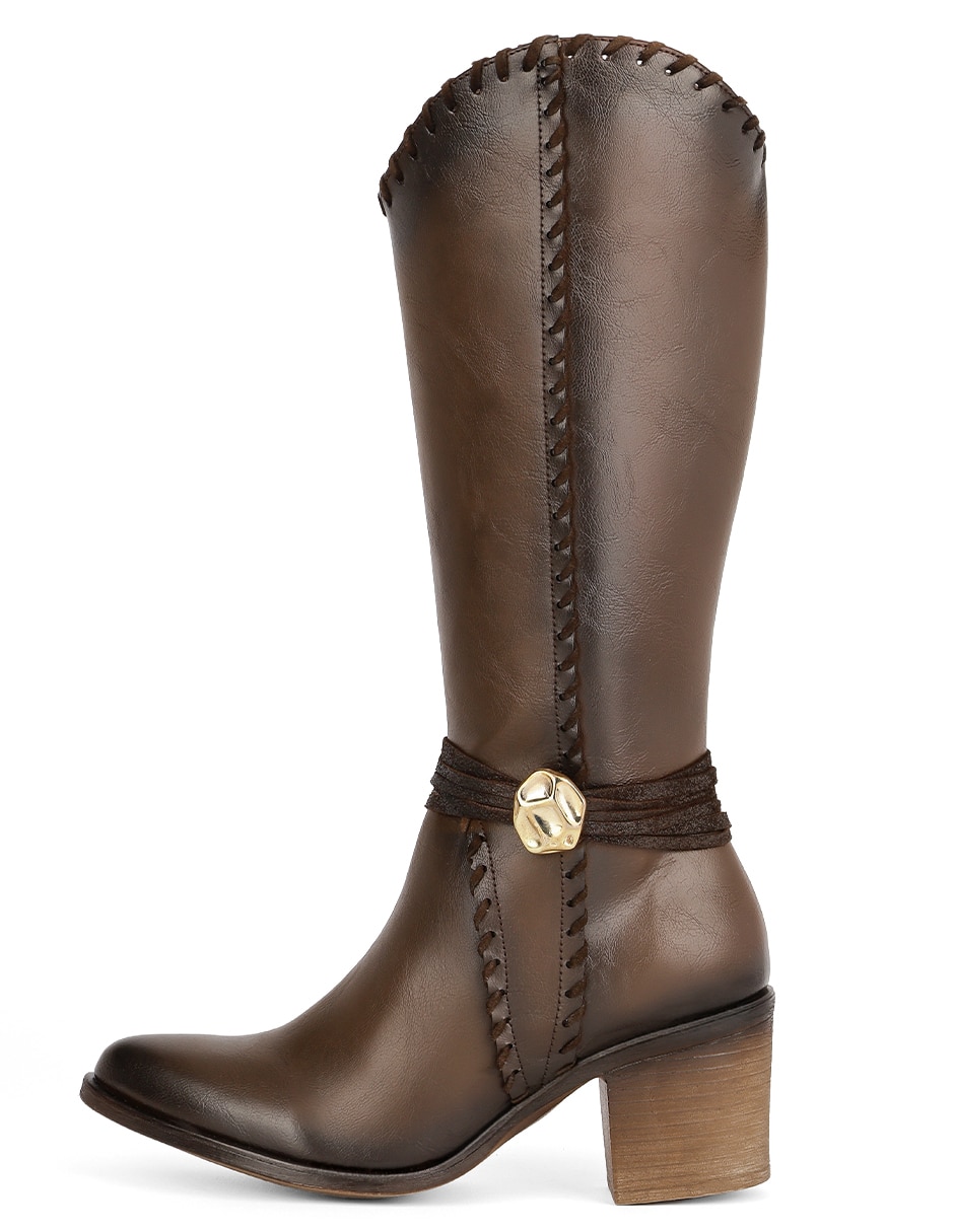 Bota abajo de la rodilla rbvegano de piel para mujer Bota abajo de la rodilla rbvegano de piel para mujer