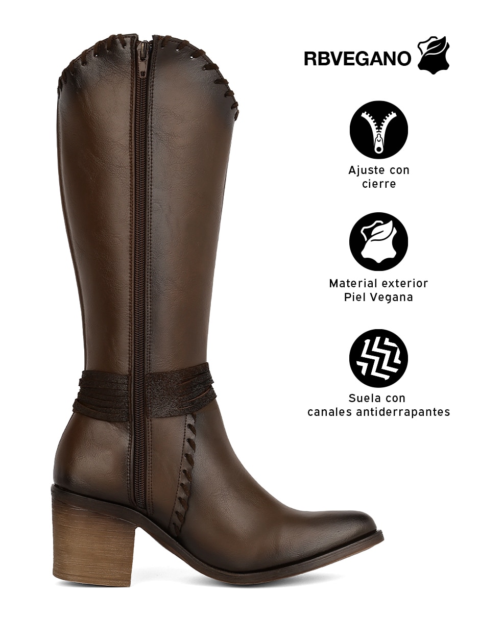 Bota abajo de la rodilla rbcollection rbvegano de piel para mujer 4
