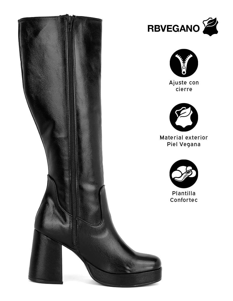 Bota abajo de la rodilla rbvegano de piel para mujer 4