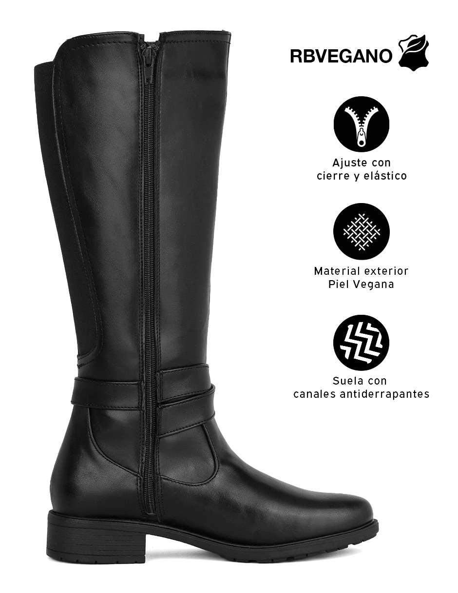 Bota abajo de la rodilla rbvegano de piel para mujer 4