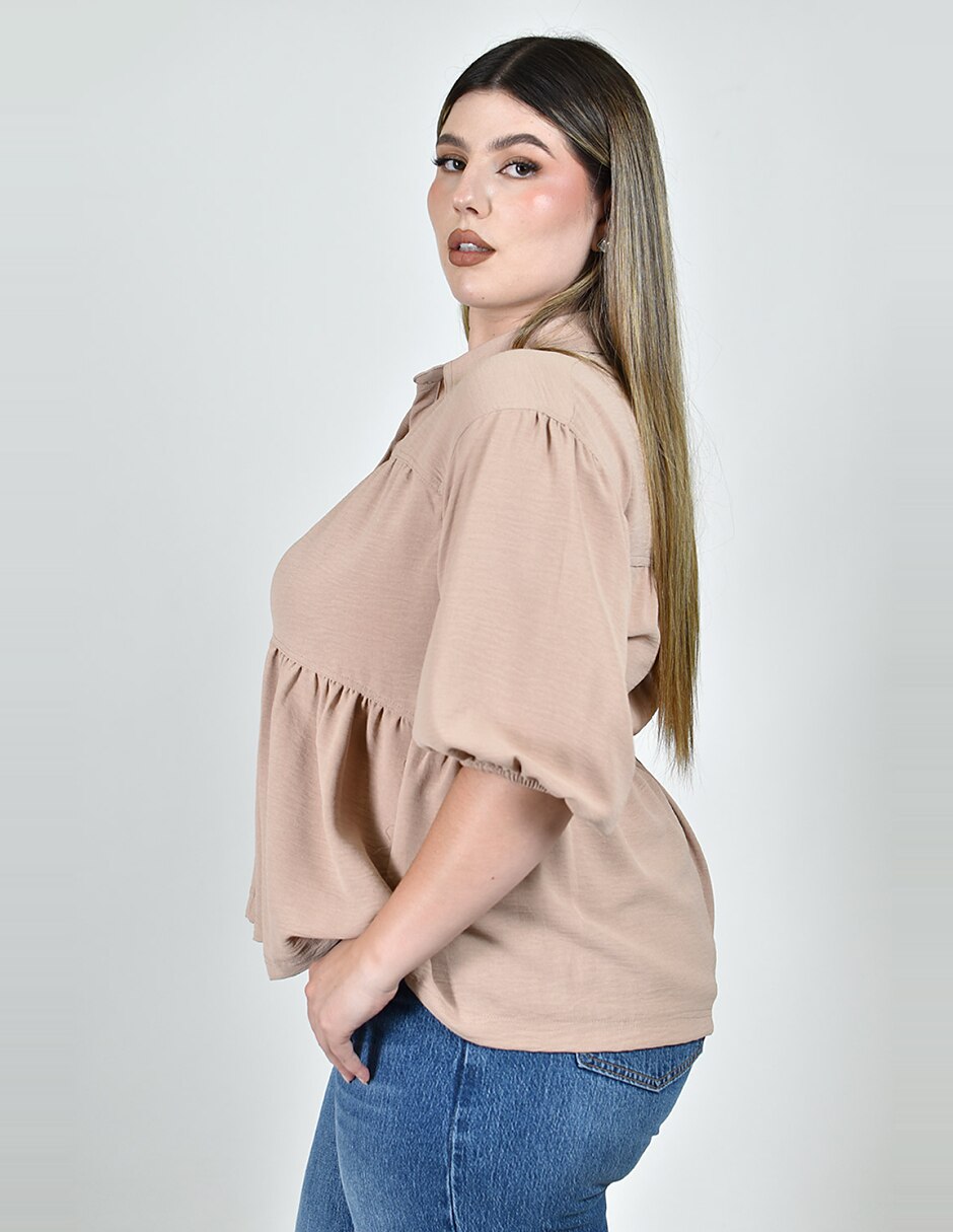 Blusa manga al codo para mujer 5