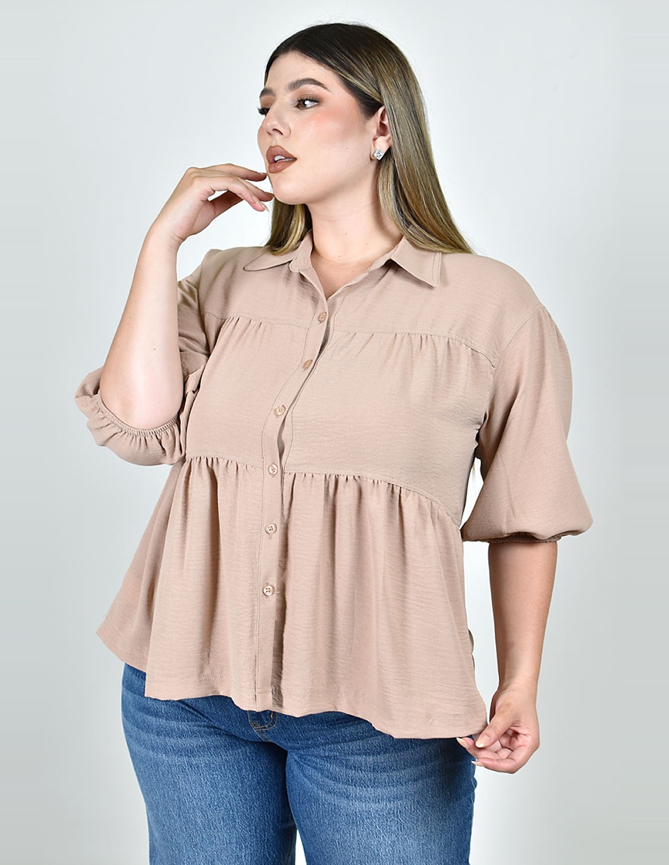 Blusa manga al codo para mujer 3
