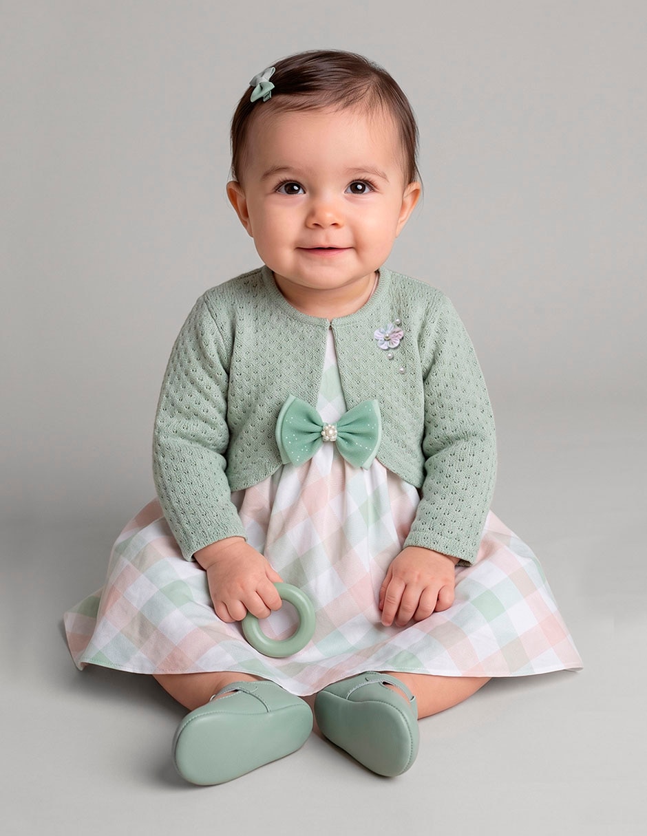 Vestido con suéter montevideo sin manga para bebé niña Vestido con suéter montevideo sin manga para bebé niña