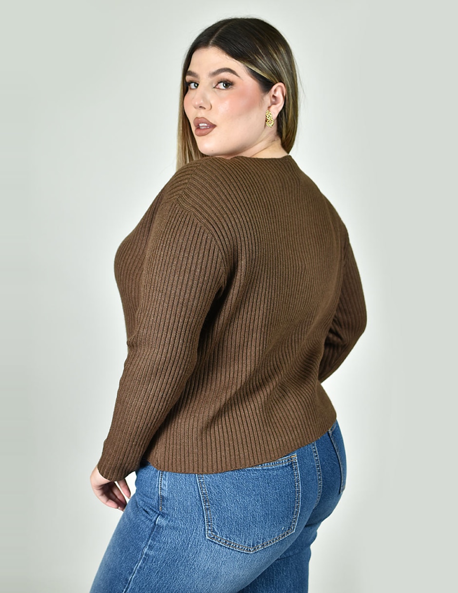 Suéter cuello redondo para mujer 4