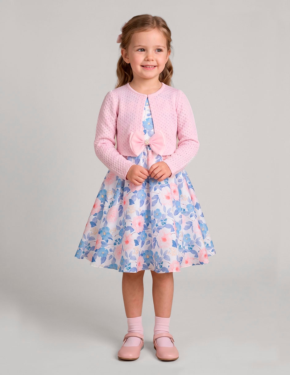 Vestido con suéter montevideo sin manga para niña Vestido con suéter montevideo sin manga para niña