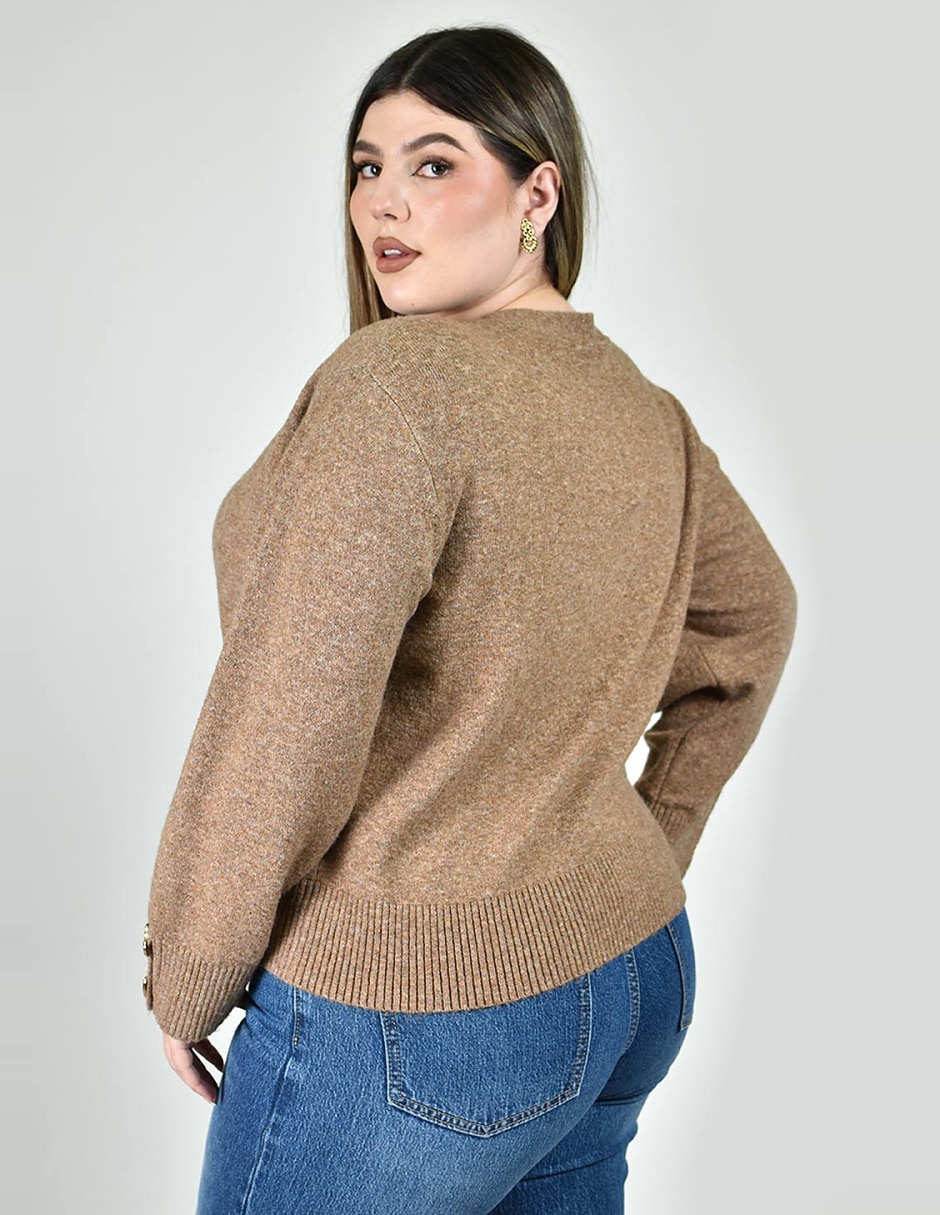 Suéter cuello v para mujer 4