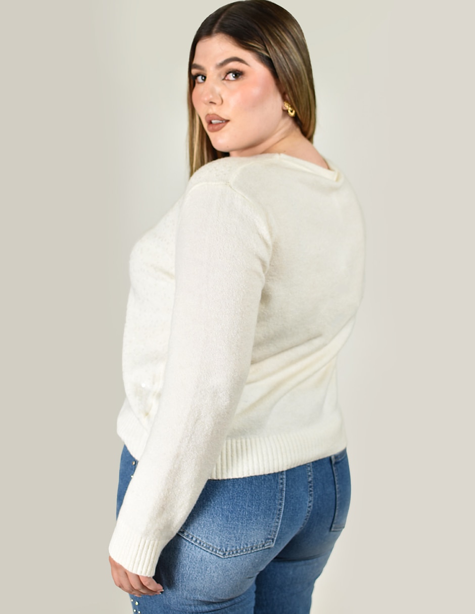 Suéter cuello v para mujer 4