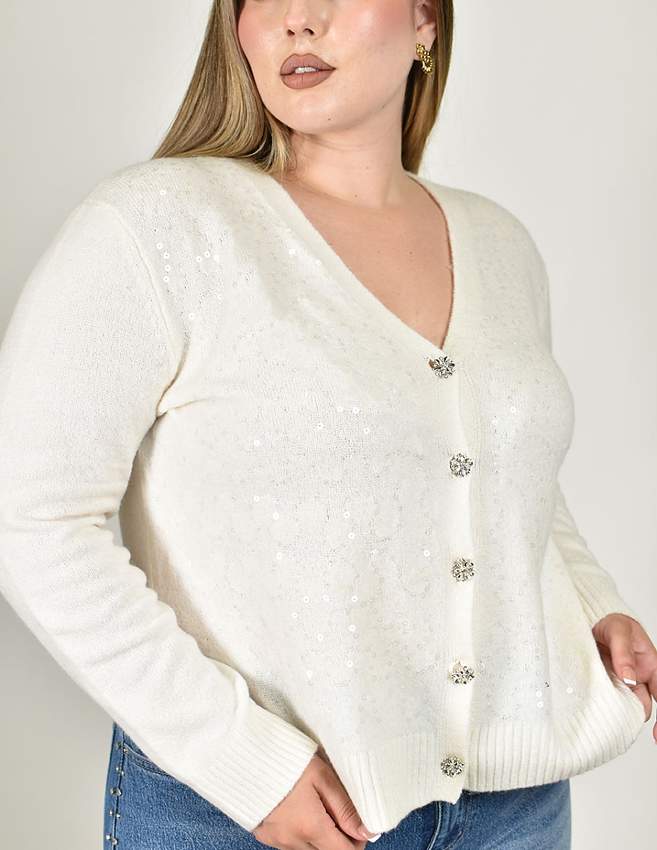 Suéter cuello v para mujer 3