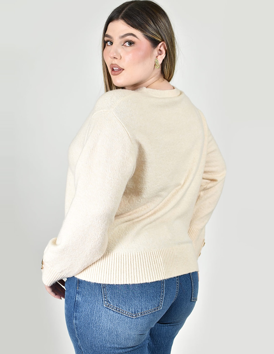 Suéter cuello v para mujer 4
