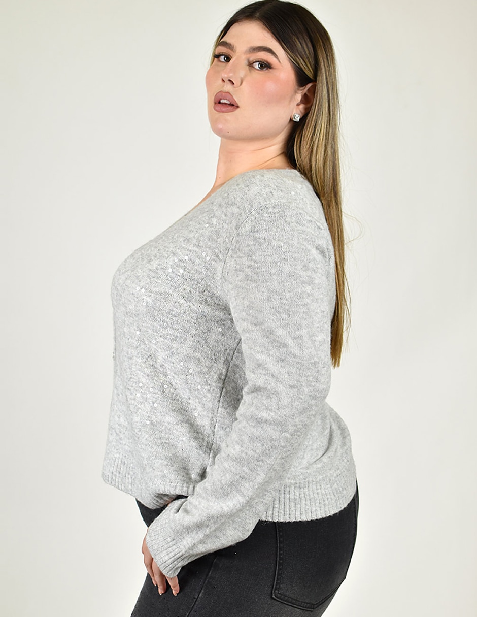 Suéter cuello v para mujer 5