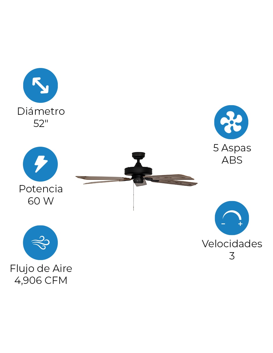 Ventilador de techo No velocidades 3