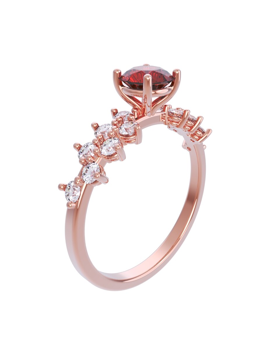 Anillo de compromiso de oro 10 k Eternidad 2026 3