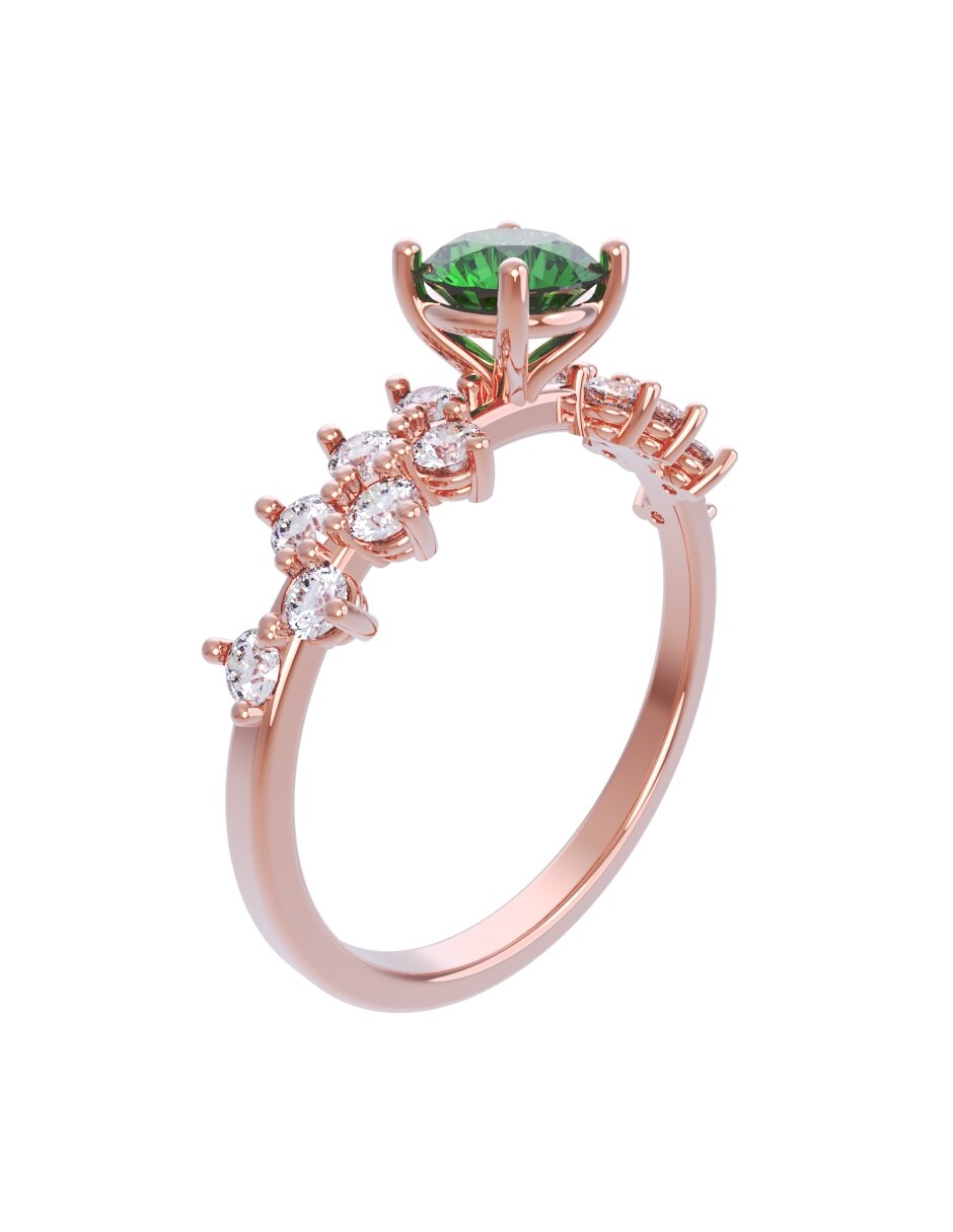 Anillo de compromiso de oro 10 k Eternidad 2026 3