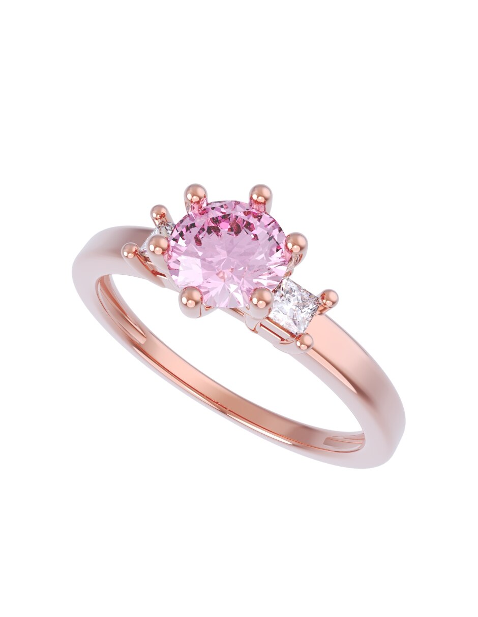 Anillo de compromiso de oro 10 k Eternidad 2026 4