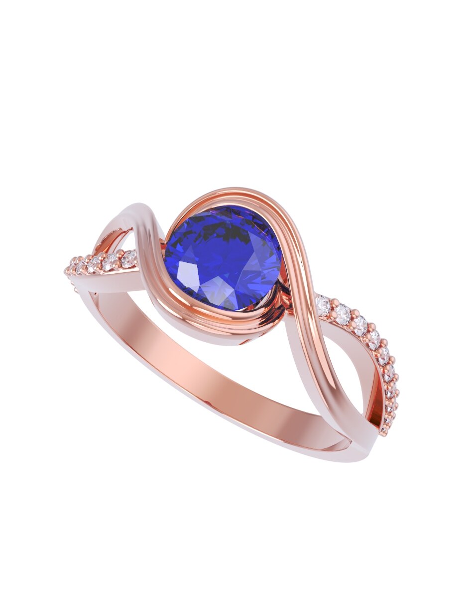 Anillo de compromiso de oro 10 k Eternidad 2026 4