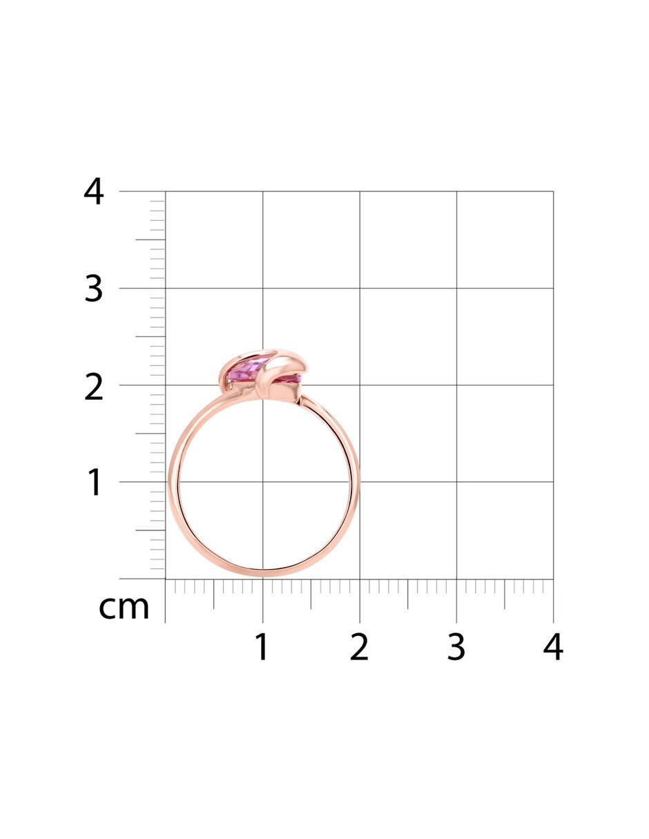 Anillo 14 k de oro rosa zirconia brillante 6