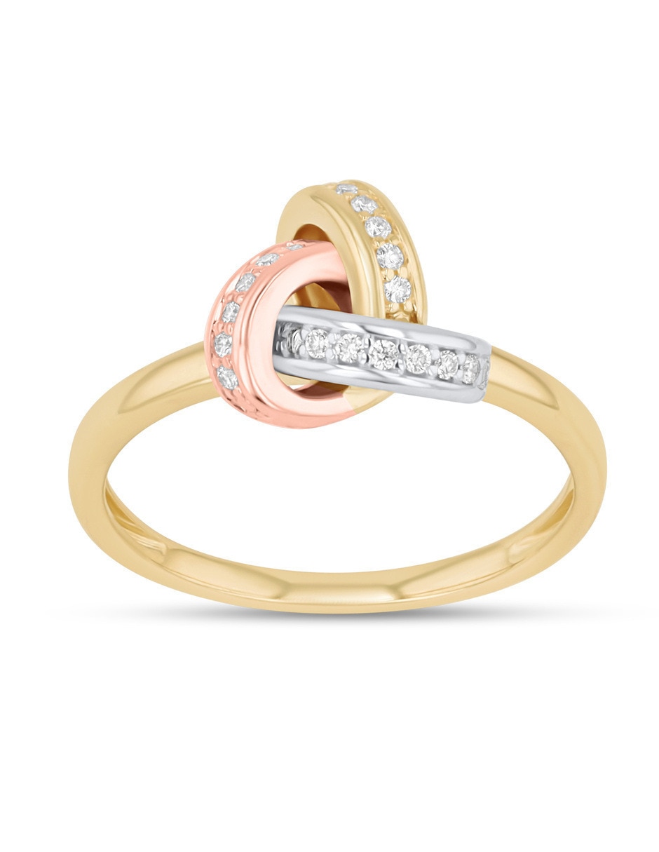 Anillo 10 k de oro florentino diamante brillante Anillo 10 k de oro florentino diamante brillante