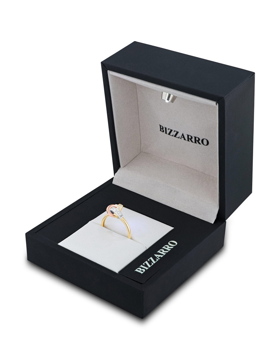 Anillo 10 k de oro florentino diamante brillante 2