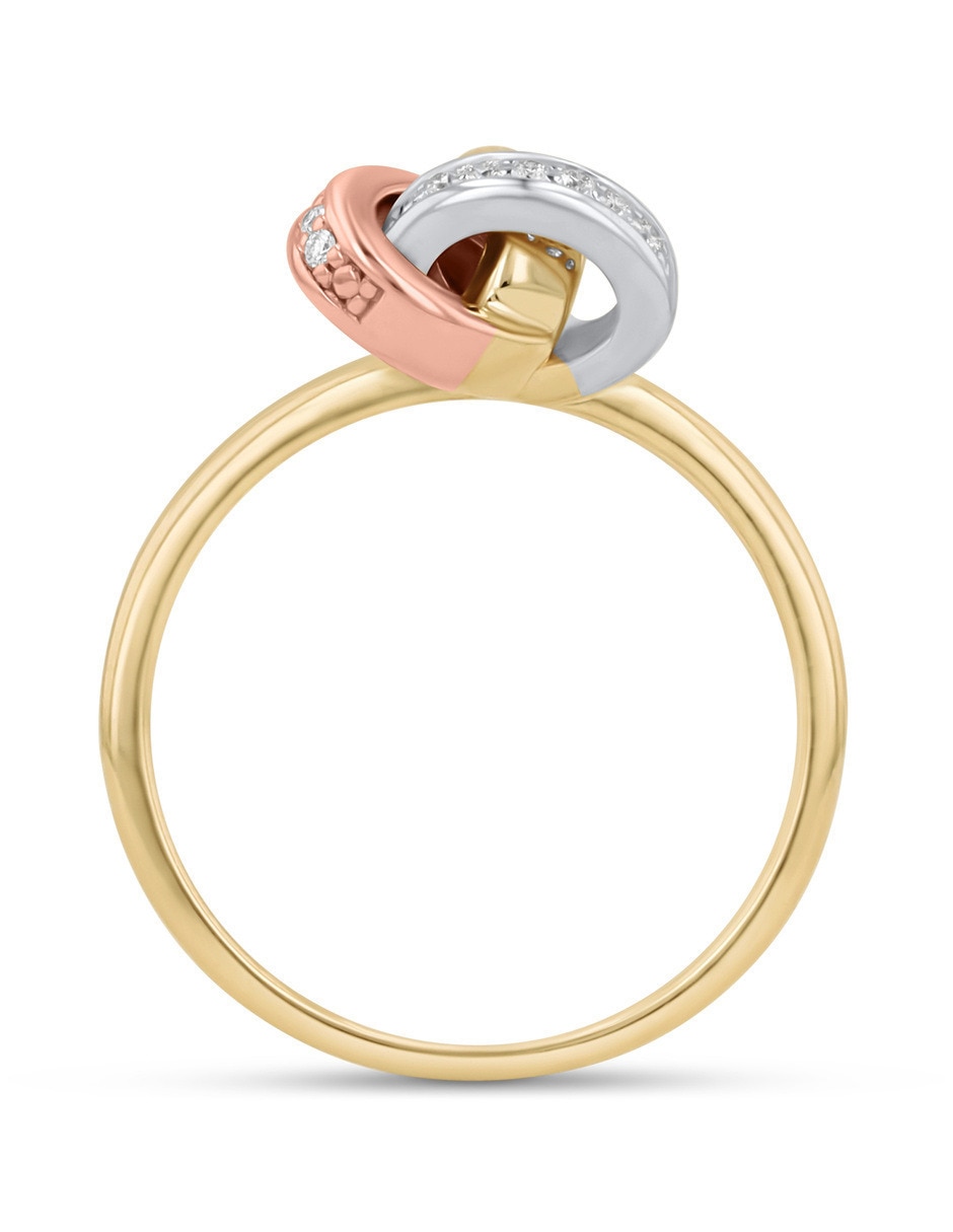 Anillo 10 k de oro florentino diamante brillante 3