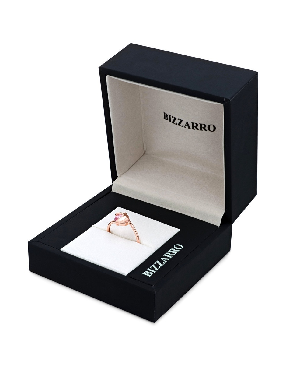 Anillo 14 k de oro rosa zirconia brillante 2