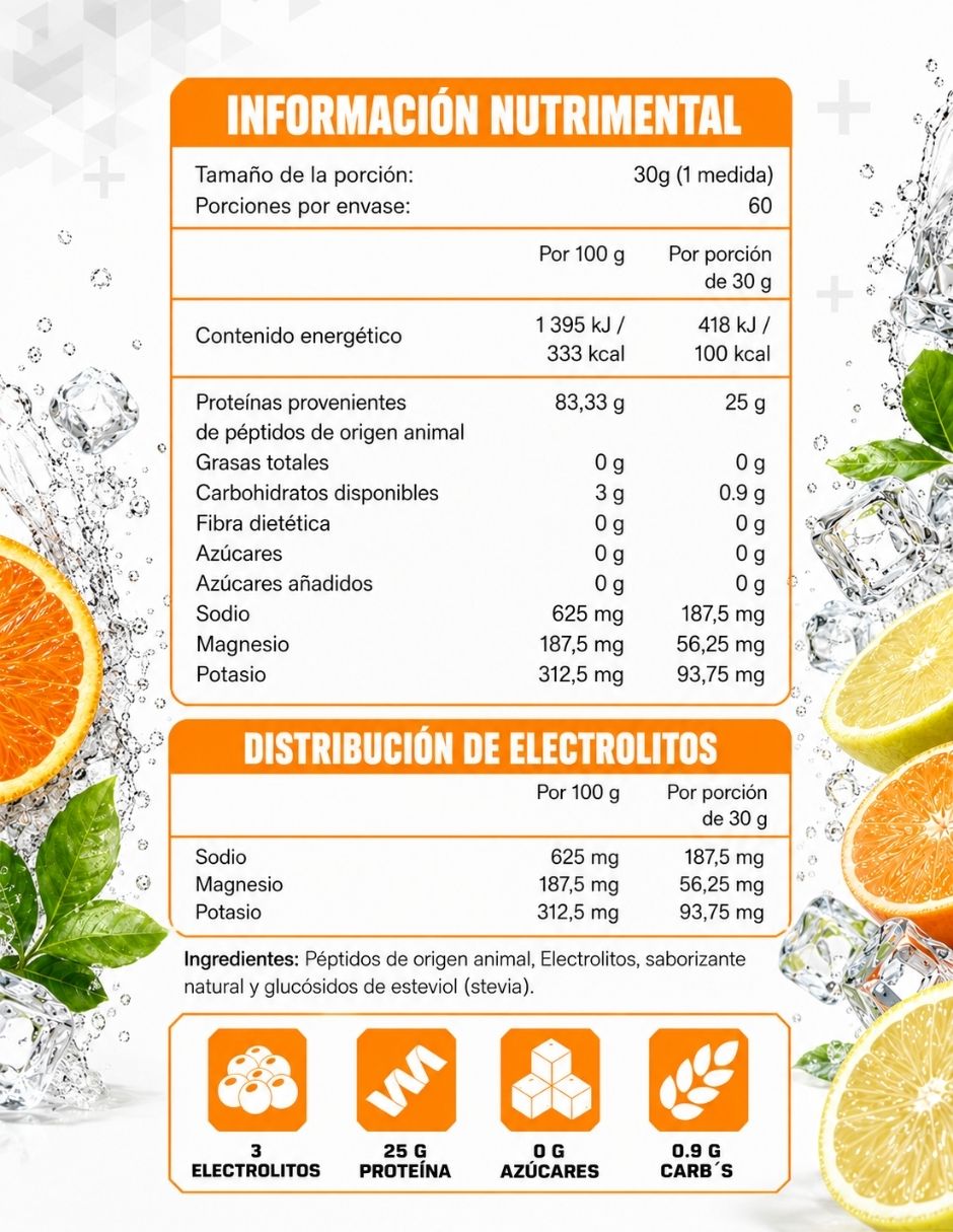 Water protein con péptidos de colágeno sabor limón 6