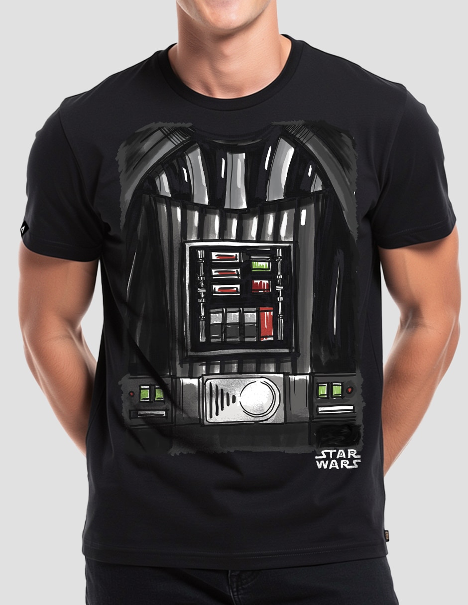 Playera star wars torso darth vader cuello redondo para hombre 2