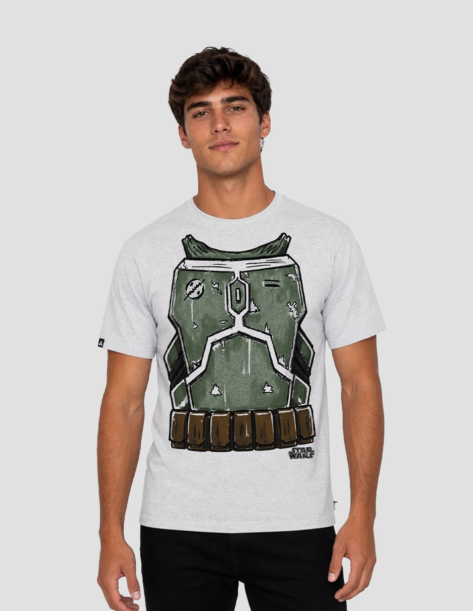Playera star wars torso boba fett cuello redondo para hombre Playera star wars torso boba fett cuello redondo para hombre