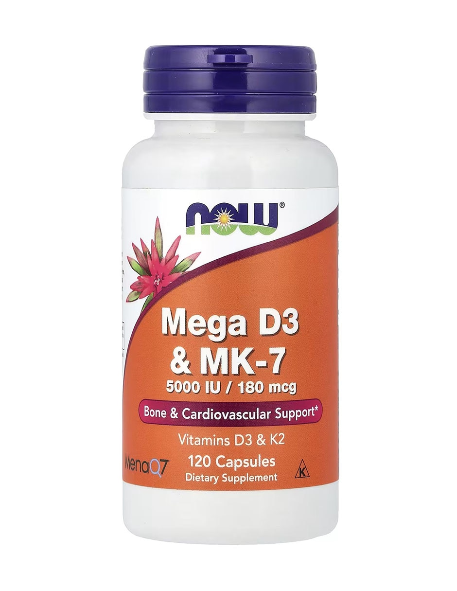Mega vitamina D3 y MK-7 de 120 cápsulas