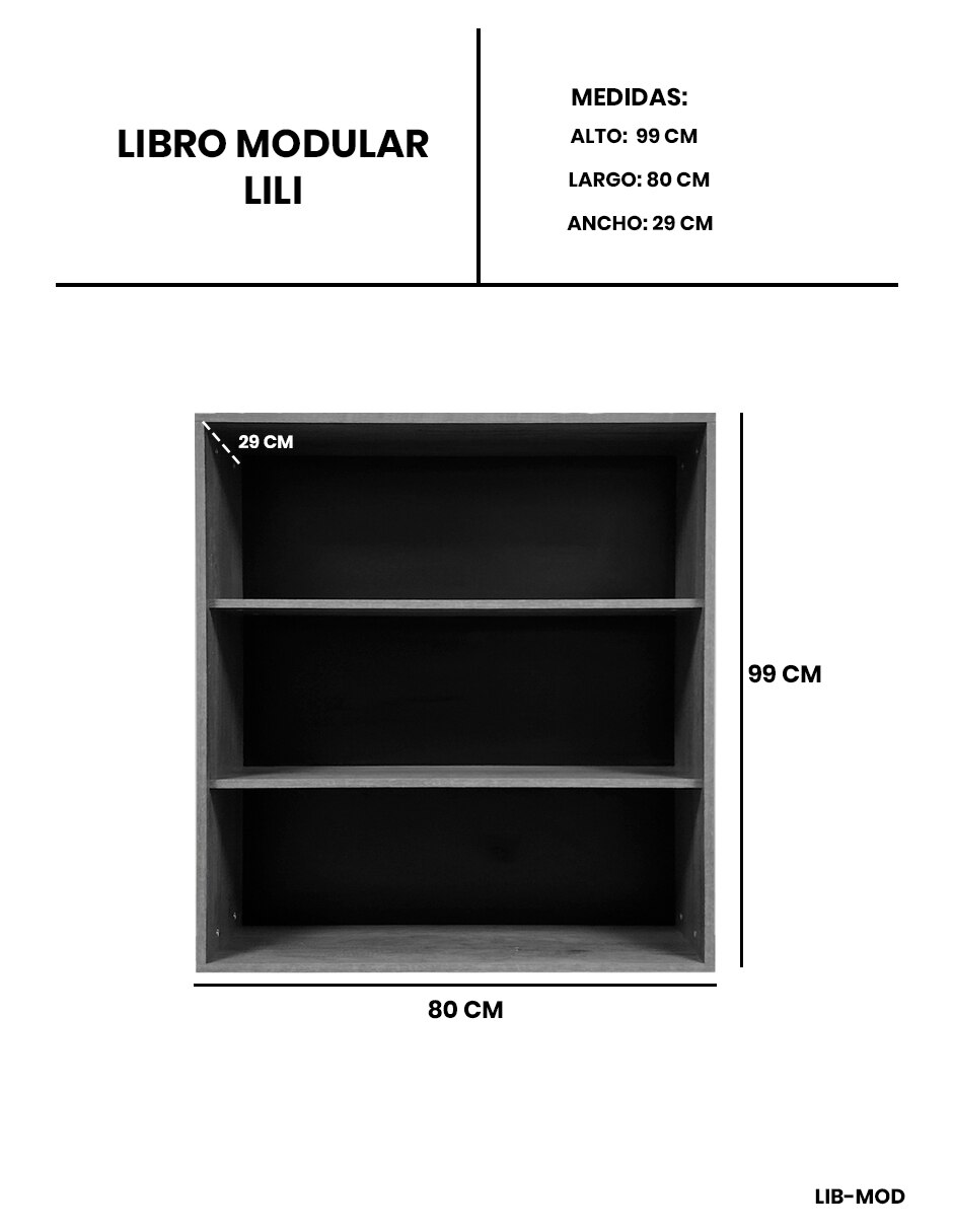 Librero armable Lili de MDF 8