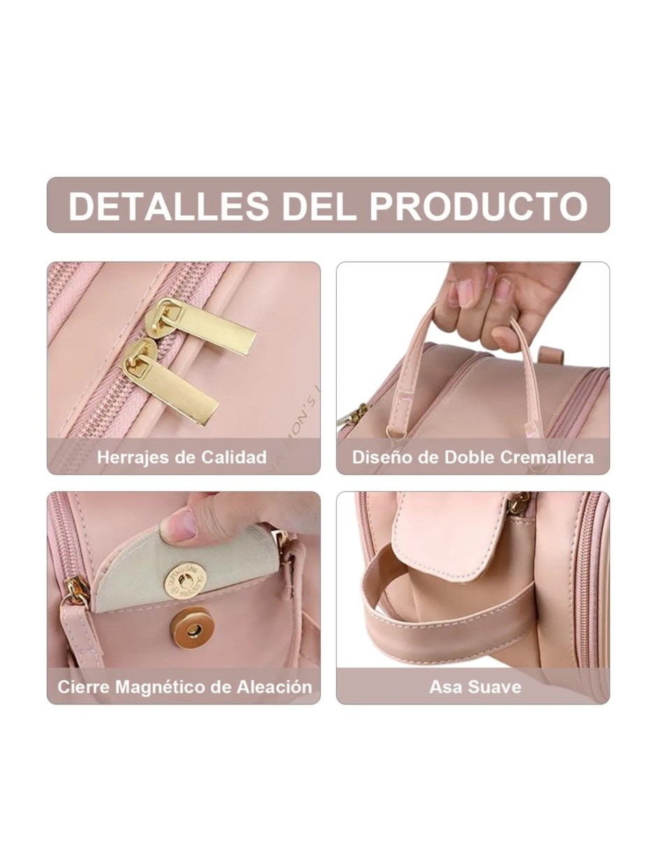 Neceser para maquillaje daisy de algodón y 2 piezas para mujer
