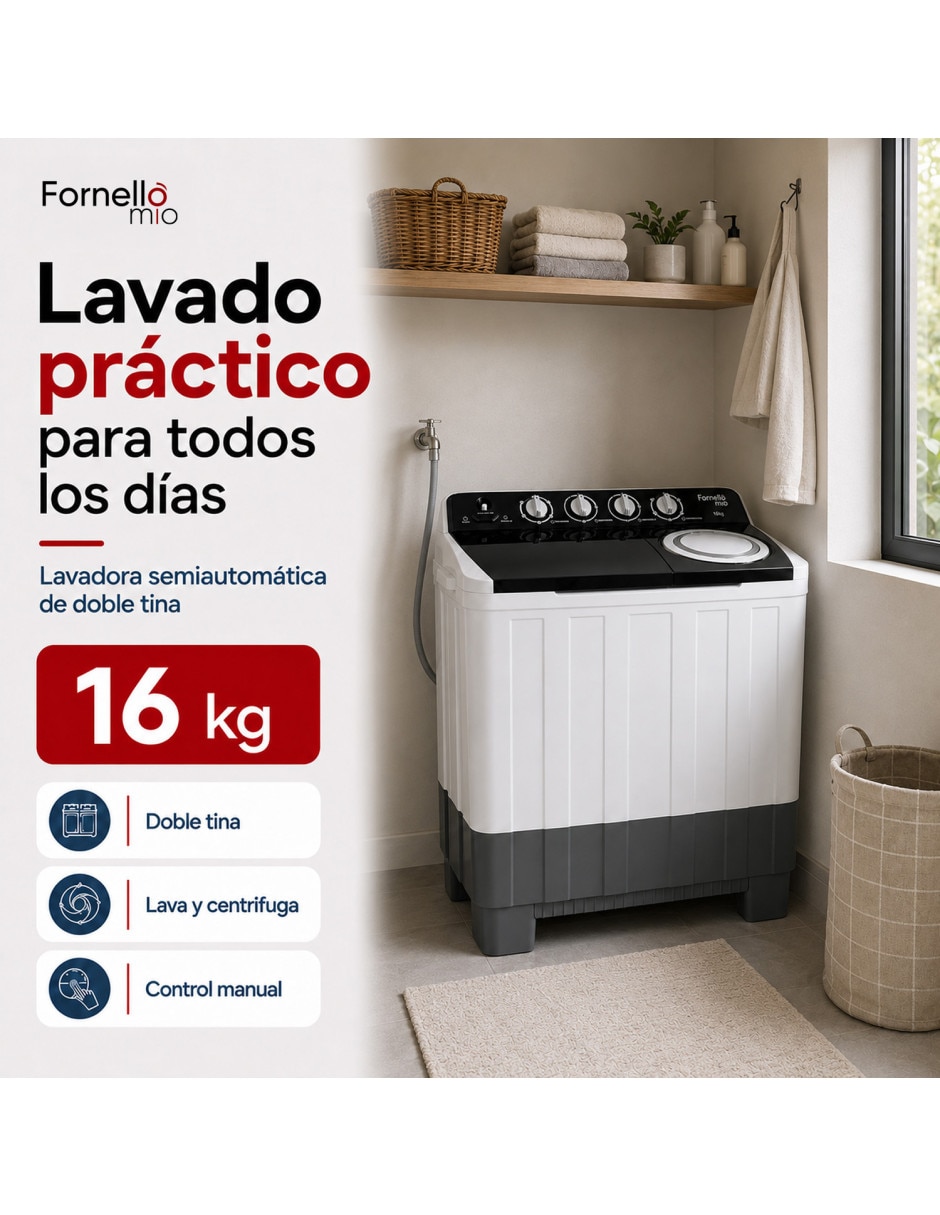 Lavadora 16 kg Semiautomática carga superior MKZ 8