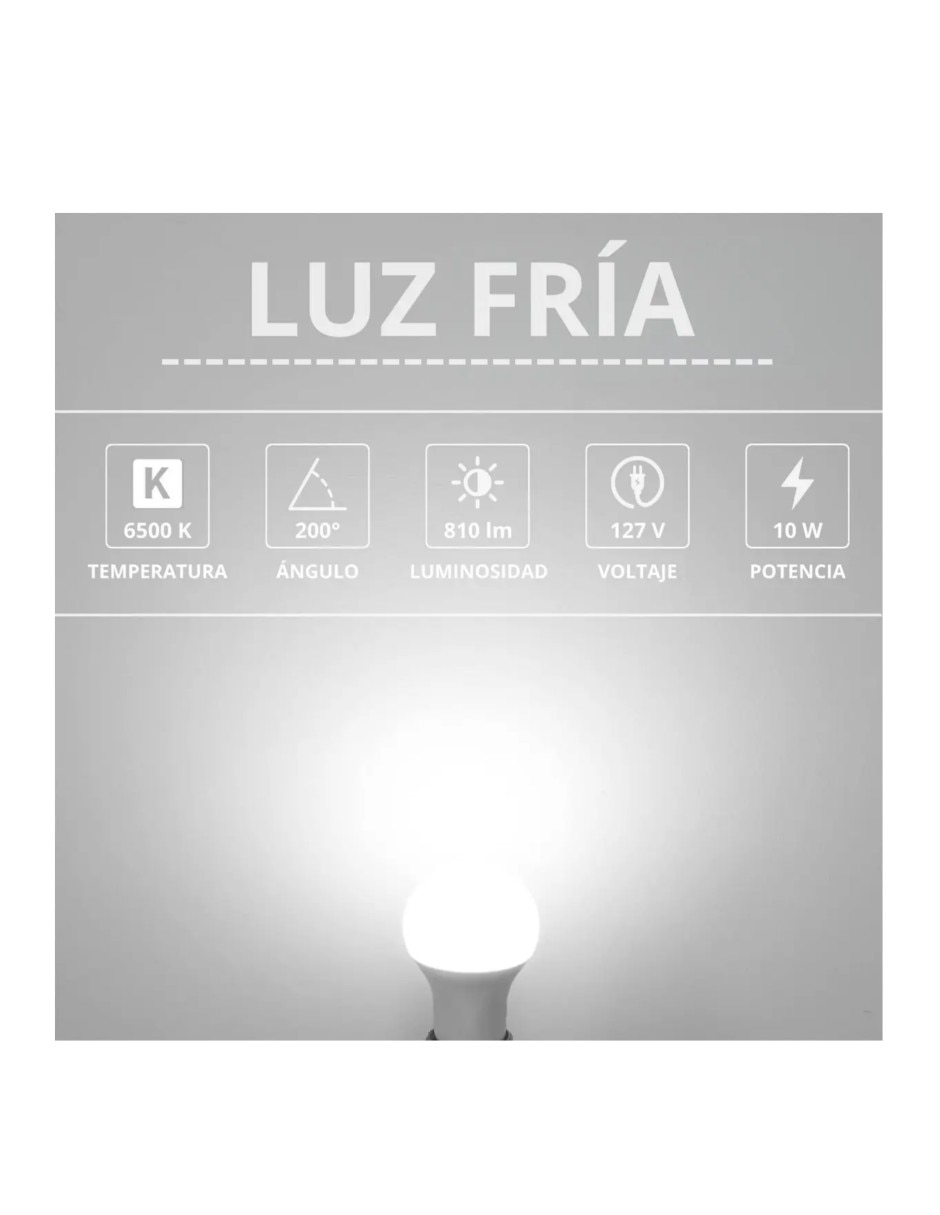 Foco Led 4.5 w de consumo 2.3 w de iluminación 120 lm lúmenes