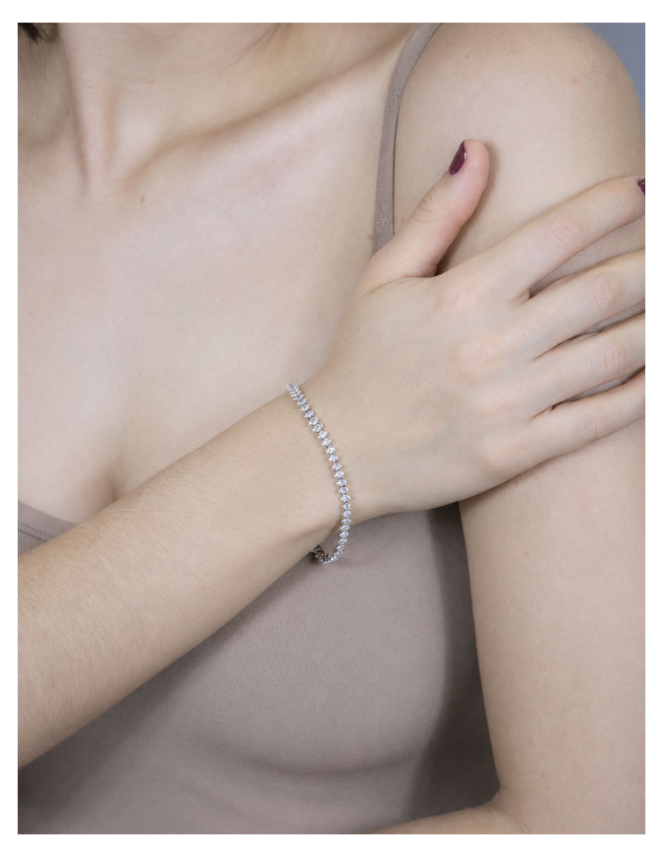 Pulsera de plata con zirconia p 925 6