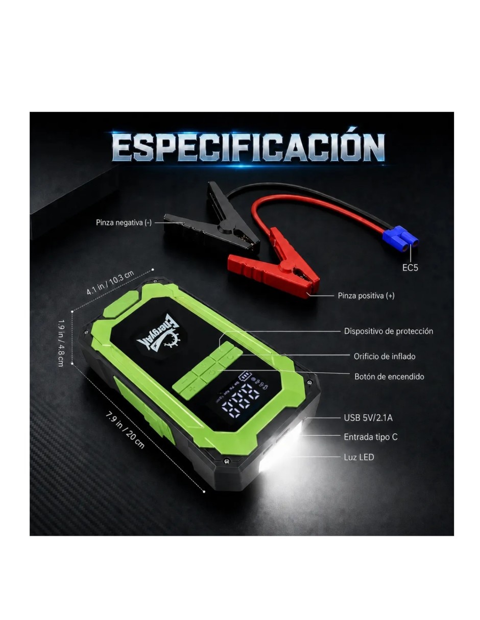 Arrancador compacto para auto Arrancador Auxiliar 4
