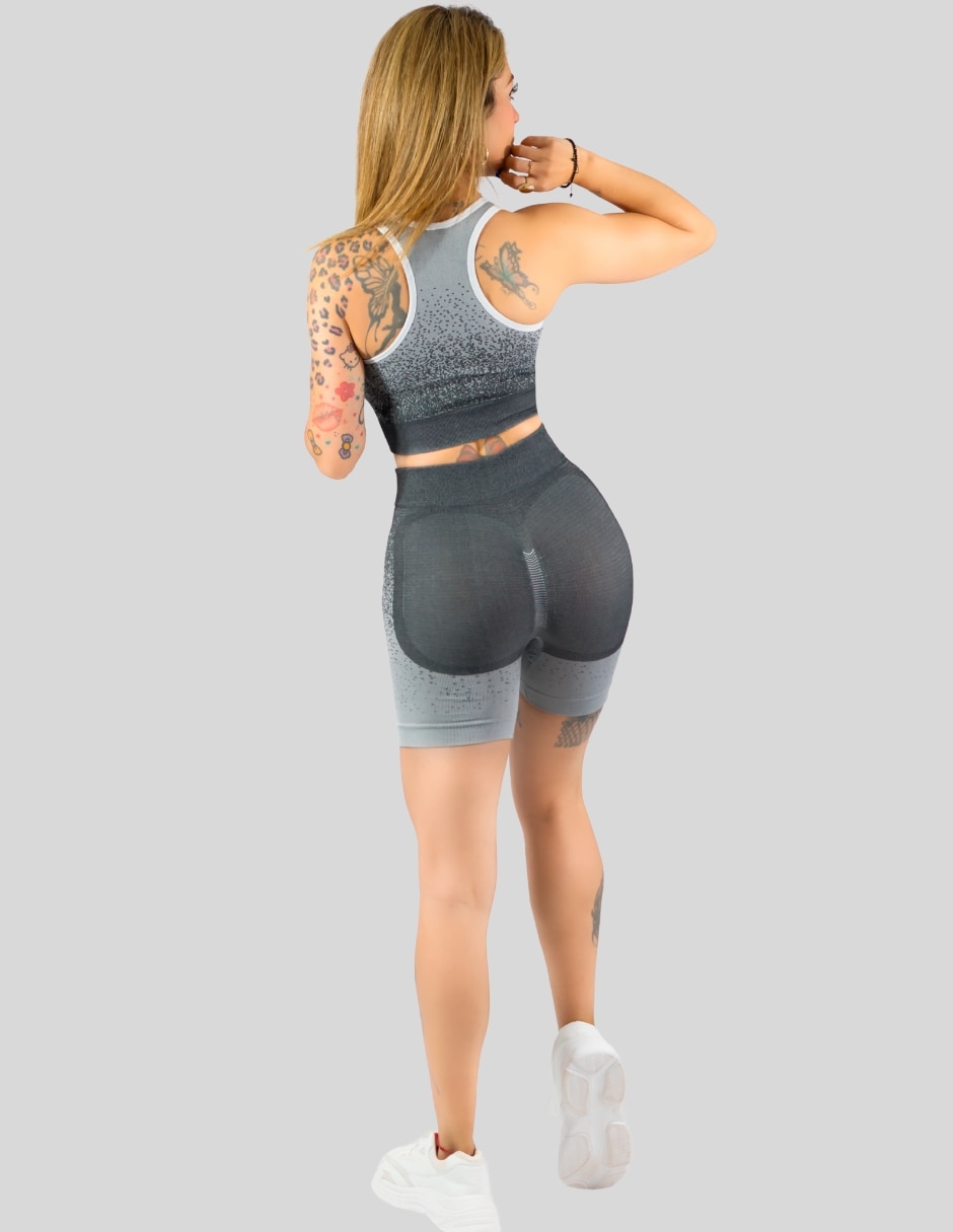 Conjunto deportivo ajustado con elástico para mujer 6