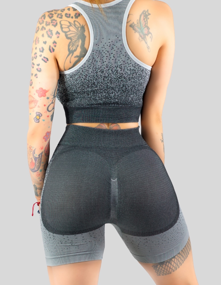 Conjunto deportivo ajustado con elástico para mujer 2