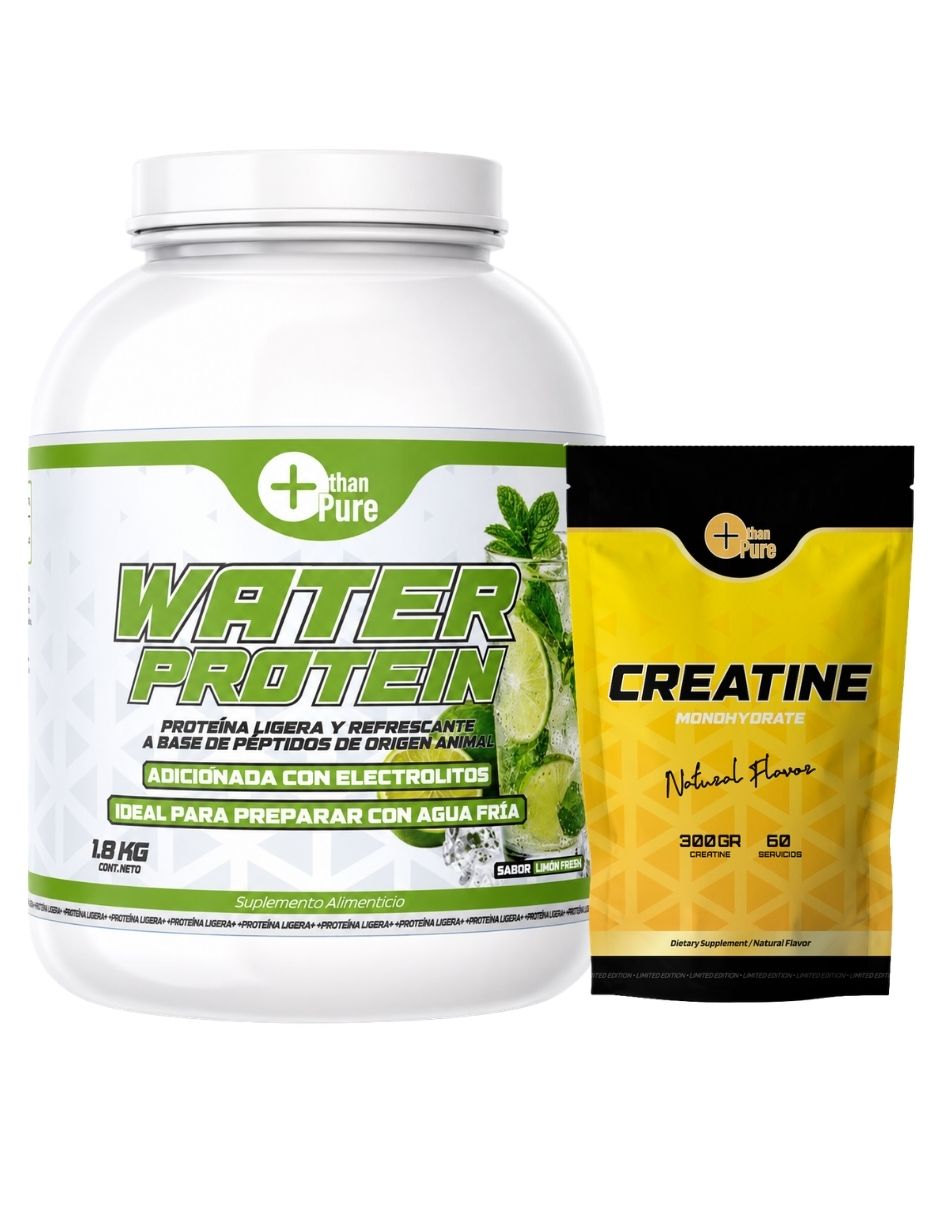 Water protein + creatina con colágeno y cretina monohidratada sabor limón