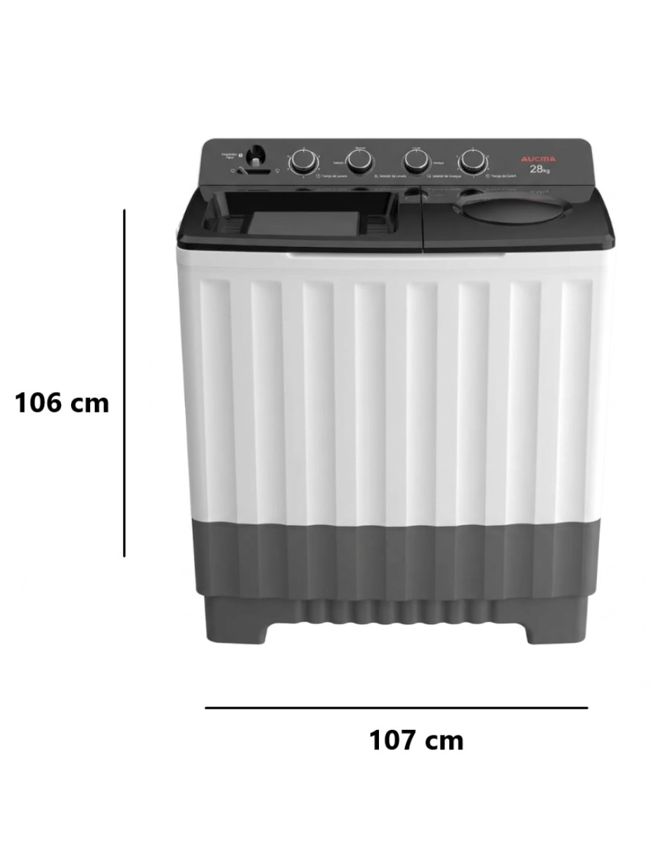 Lavadora doble tina semiautomática carga carga superior awtt28wxxat 6